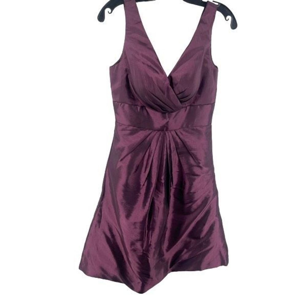 JJ’s House purple shimmer sleeveless cocktail dress size 10 wrap bust NEW NWT